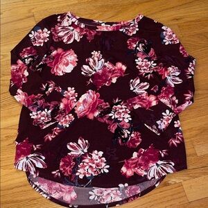 Elle Burgundy Floral Blouse